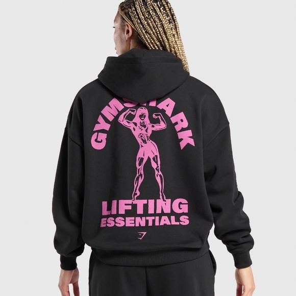 Gymshark Tops - NEW Gymshark Strong Woman Oversized Hoodie Black